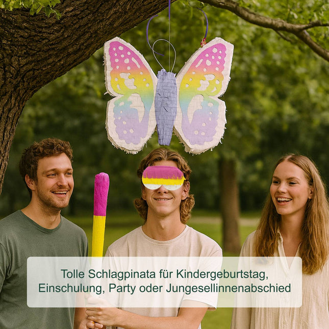 Piñata papillon avec chauve-souris et masque pour fêtes