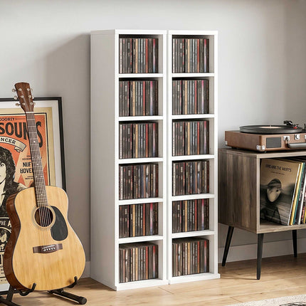CD-Aufbewahrungstürme, 2er-Set, für 204 CDs, Weiß