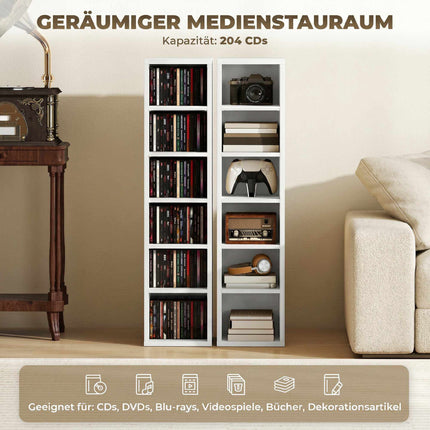 CD-Aufbewahrungstürme, 2er-Set, für 204 CDs, Weiß