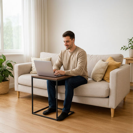 Table d'appoint en forme de C - Gain de place, design polyvalent