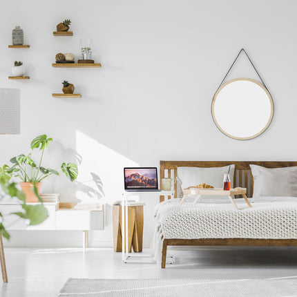 Table d'appoint en forme de C blanche