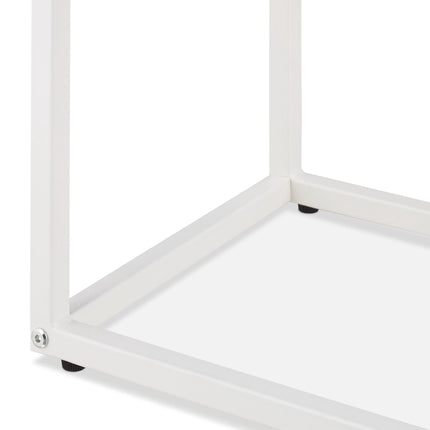 Table d'appoint en forme de C blanche