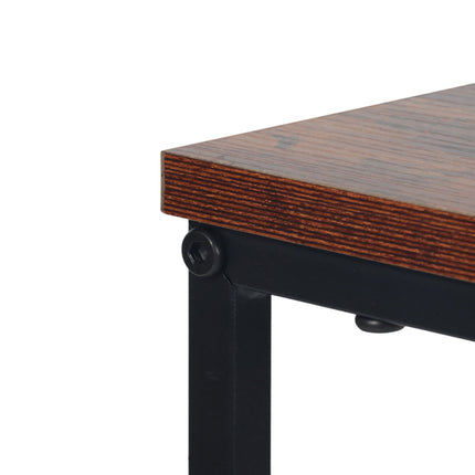 C-förmiger Beistelltisch, Holzoptik-Platte, Metallgestell
