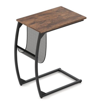 C-förmiger Beistelltisch mit Tasche, platzsparendes Design