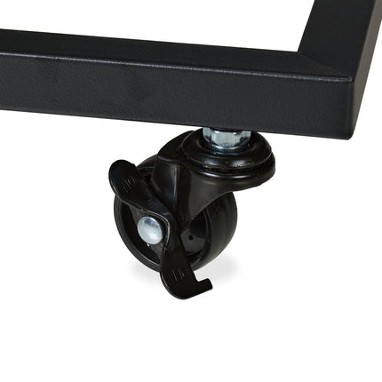 C-förmiger Beistelltisch mit Rollen, Metall und MDF