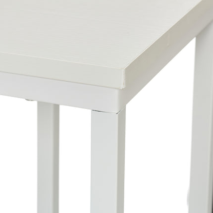 C-förmiger Beistelltisch mit Rollen, Metall und MDF