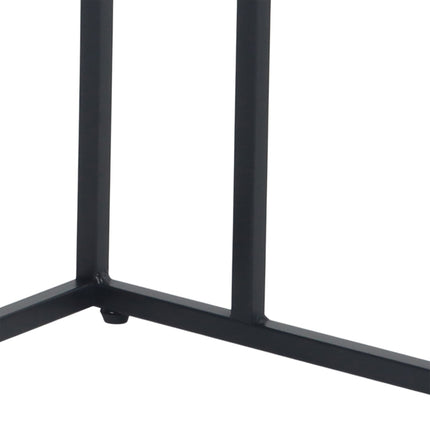 Table d'appoint en forme de C avec roulettes - Effet bois, structure en métal