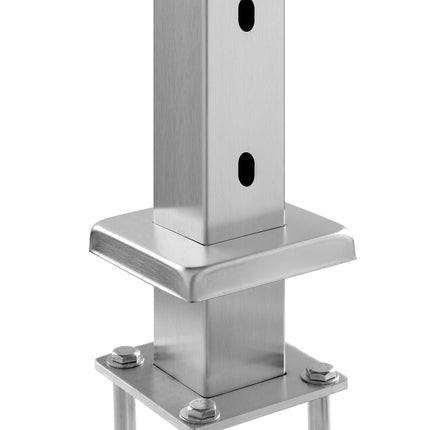 Cable Railing Post, 42x2x2 In, 30 Holes, 304 SS