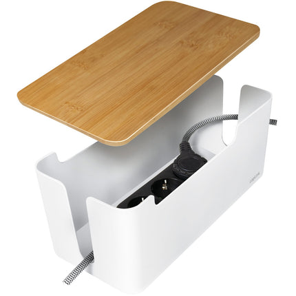 Kabelbox - Kabelversteck mit Bambusdeckel 32x14x13cm