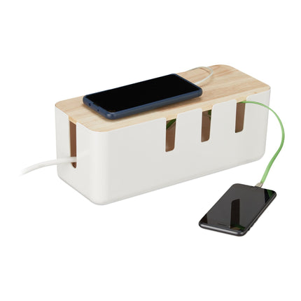 Boîte à câbles avec couvercle en bois