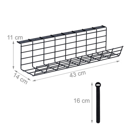 Kabelkanal für Schreibtisch 2er Set