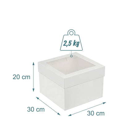 Boîtes à gâteaux rectangulaires avec fenêtre et plateau
