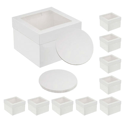 Boîtes à gâteaux rectangulaires avec fenêtre et plateau