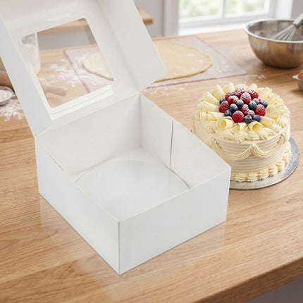Boîtes à gâteaux rectangulaires avec fenêtre et plateau