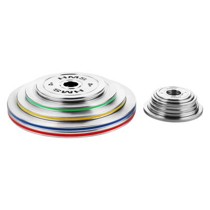 Disques olympiques calibrés en acier, ensemble de 22 kg