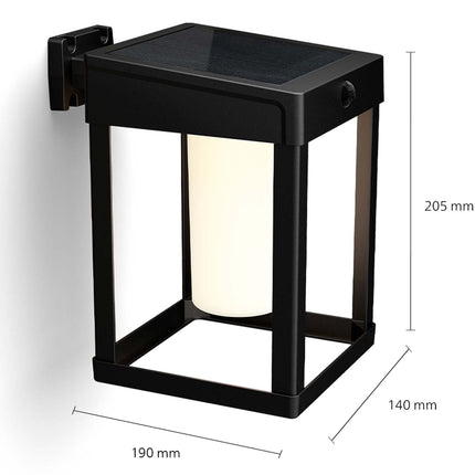 Camill Wandleuchte Solar Ultra Effiziente LED 25lm/250lm Schwarz