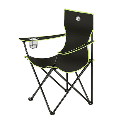 Campingstuhl, Schwarz-Lime, zusammenklappbar, leicht