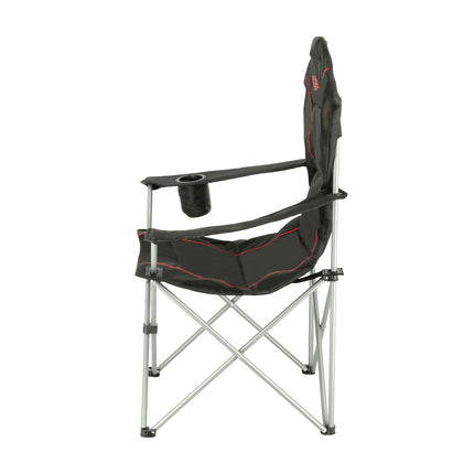 Chaise de camping, noir-rouge, pliable, légère