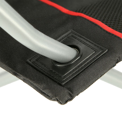 Chaise de camping, noir-rouge, pliable, légère