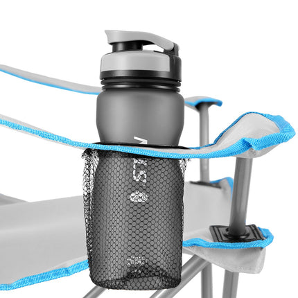 Chaise de camping avec parasol, gris