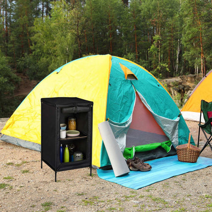 Armoire de camping à 2 étagères, en polyester résistant
