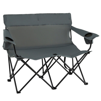 Chaise de camping pour 2 personnes avec porte-gobelets et sac