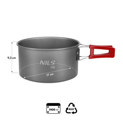 Marmite de camping, capacité de 1,4 L, idéale pour cuisiner en plein air