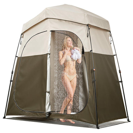 Camping Shower Tent, 2-Room Portable Privacy, 150D Oxford
