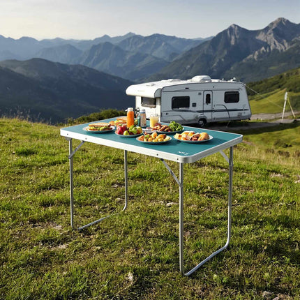 Table de camping 80x60x70 cm, bleue, pliable