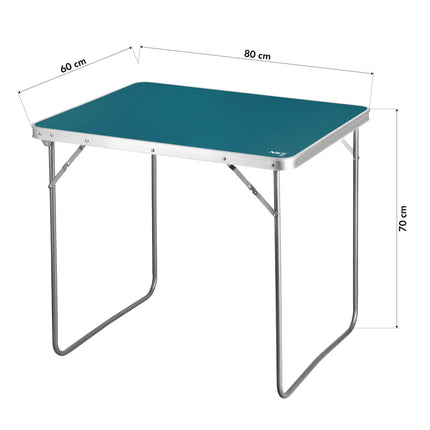 Table de camping 80x60x70 cm, bleue, pliable