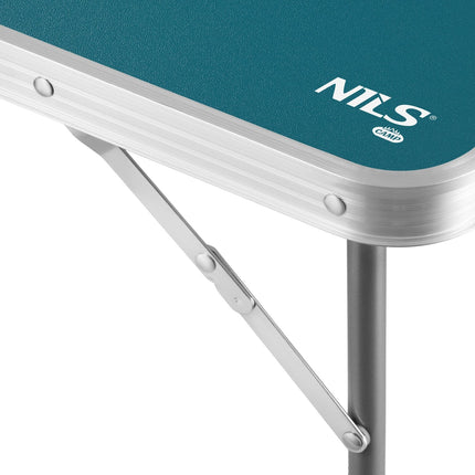 Table de camping 80x60x70 cm, bleue, pliable