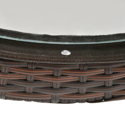 Runder klappbarer Campingtisch – Rattanbraun, Stahl, Ø 68 cm