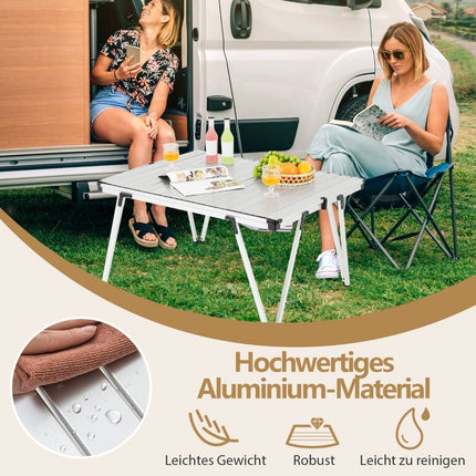 Campingtisch mit wasserdichter Oberfläche & Tragetasche – Silber