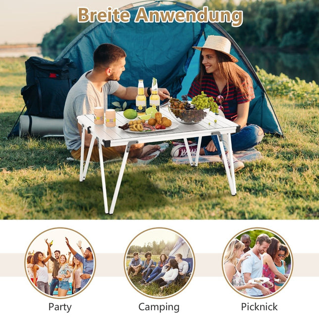 Campingtisch mit wasserdichter Oberfläche & Tragetasche – Silber