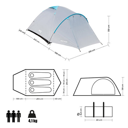 Campingzelt, 2 Personen, wasserdicht, einfacher Aufbau
