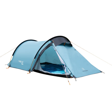 Tente de camping - 3 personnes, imperméable, bleue