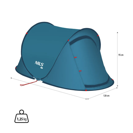 Campingzelt, Blau, 4-Personen, Wasserdicht