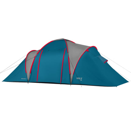 Tente de camping, bleu/gris clair, 4 personnes
