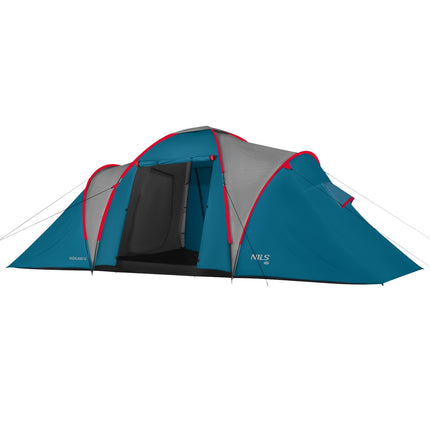 Tente de camping, bleu/gris clair, 4 personnes