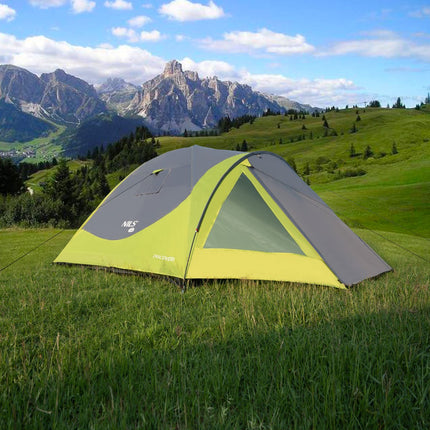 Tente de camping, vert-gris, 2 personnes, imperméable