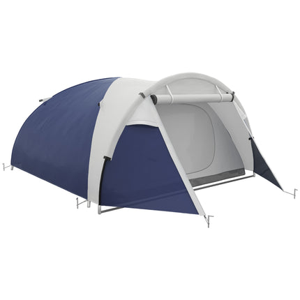 Tente de camping pour 3-4 personnes, imperméable, bleue