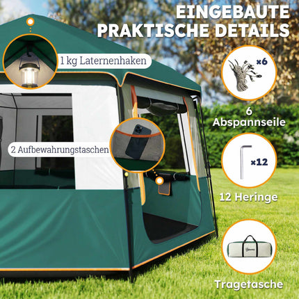 Tente de camping pour 4 à 6 personnes, imperméable, protection UV30+
