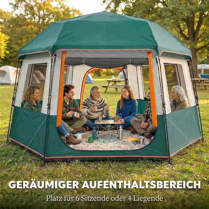 Tente de camping pour 4 à 6 personnes, imperméable, protection UV30+