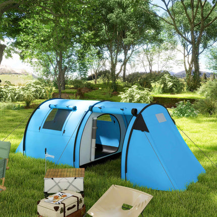 Campingzelt für 4 Personen, Wasserdicht, 2-Zimmer-Design
