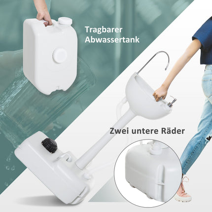 Tragbares Campingwaschbecken mit 17-Liter-Wassertank und Seifenspender
