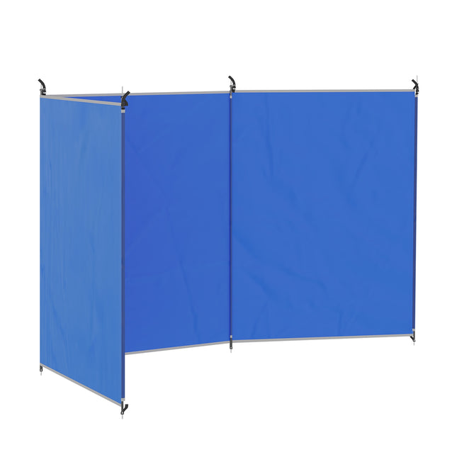 Paravent de camping coupe-vent et occultant 450 x 150 cm, bleu