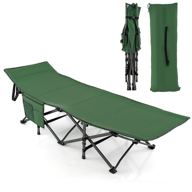 Campingbett strapazierfähiges Reisebett mit Kopfstütze 190 x 70 x 54 cm grün