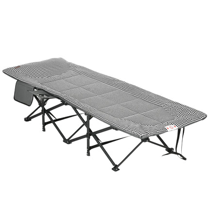 Camping bed with bag & cup holder, black, 120 kg capacity