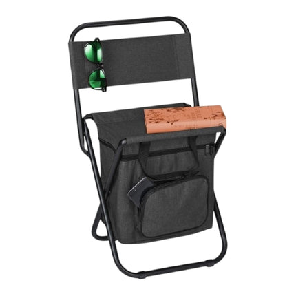 Chaise de camping avec dossier noir