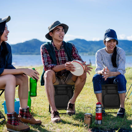 Chaise de camping avec dossier noir